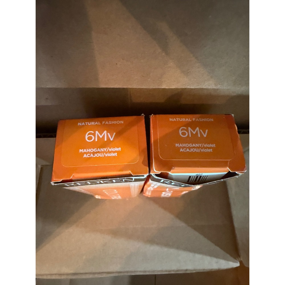 Redken Color Fusion 6Mv Mahogany Violet Permanent Color Cream hair lot of 2